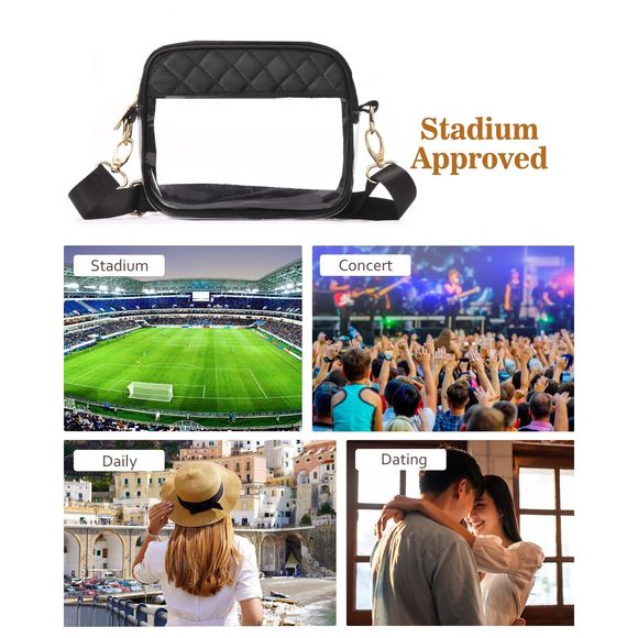Clear Crossbody Bag - Stadium Aroved, Small Clear Purses, G1-Black :] - Picture 7 of 8